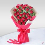 Bouquet Of 21 Stems Of Red Roses In A Nice Wrapping
