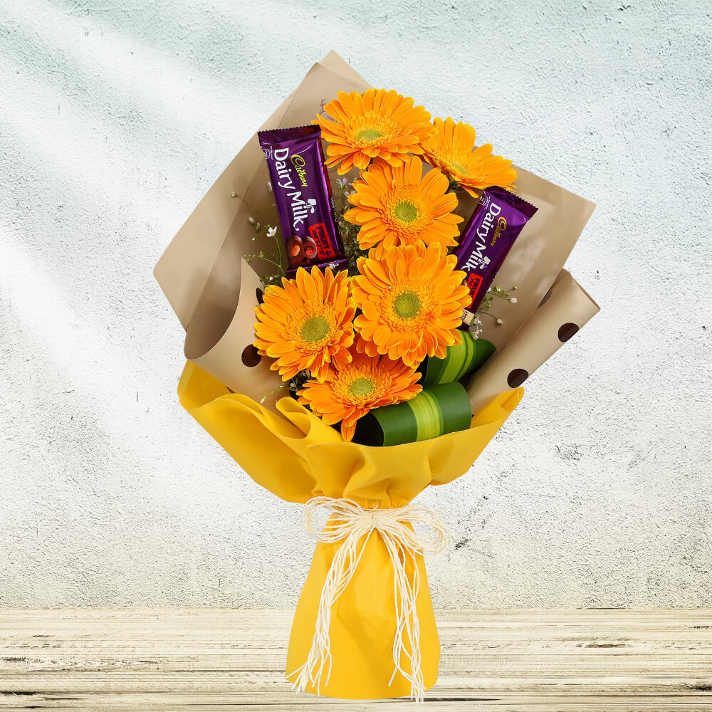 yellow-gerberas-bouquet-with-dairy-milk-fruit-n-nut-rc570fl-a